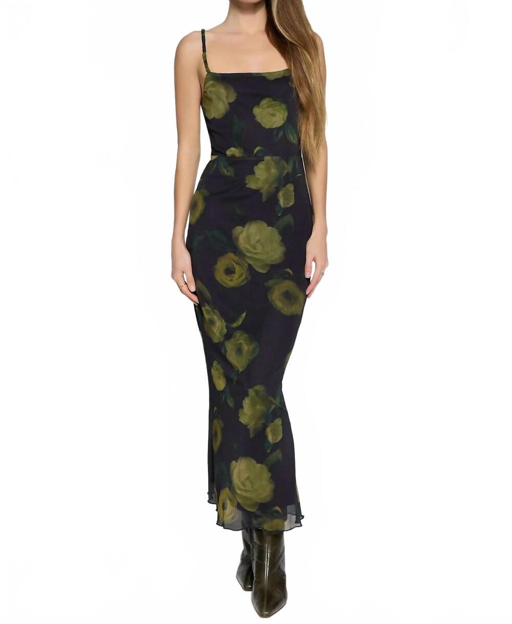 NEW LOST + WANDER nocturnal bloooms maxi dress in black floral